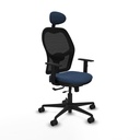 Jorquera traslack malla negra similpiel azul marino brazos 1D base nailon cabecero fijo ruedas 65mm nailon