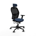 Jorquera traslack malla negra similpiel azul marino brazos 2D base nailon cabecero 2D ruedas 65mm engomada