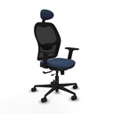Jorquera traslack malla negra similpiel azul marino brazos 2D base nailon cabecero fijo ruedas 65mm nailon