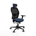 Jorquera traslack malla negra similpiel azul marino brazos 3D base nailon cabecero 2D ruedas 65mm engomada