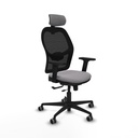 Jorquera traslack malla negra similpiel gris brazos 2D base nailon cabecero 2D ruedas 65mm engomada