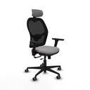 Jorquera traslack malla negra similpiel gris brazos 3D base nailon cabecero 2D ruedas 65mm engomada