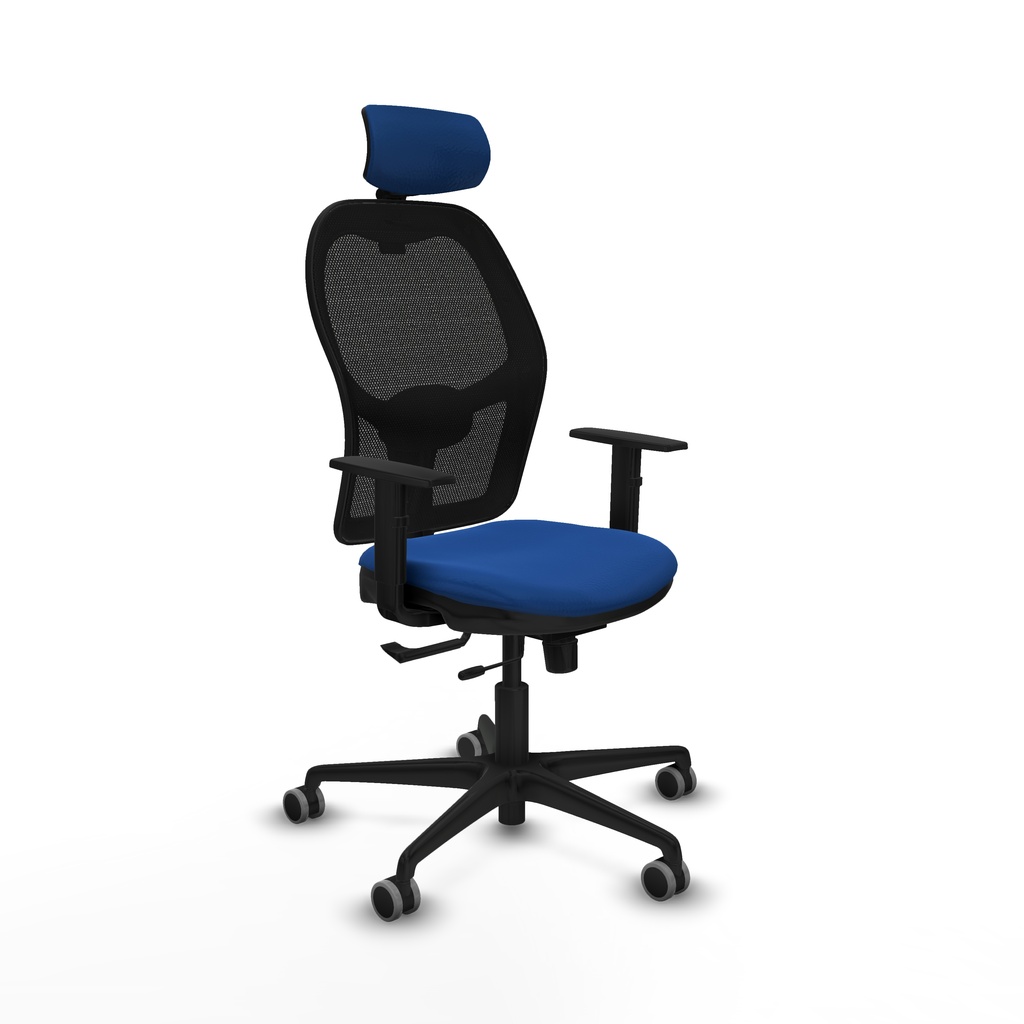 Jorquera traslack malla negra similpiel azul brazos 1D base nailon cabecero 2D ruedas 65mm engomada