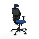 Jorquera traslack malla negra similpiel azul brazos 1D base nailon cabecero 2D ruedas 65mm nailon