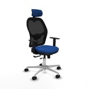 Jorquera traslack malla negra similpiel azul brazos 1D base aluminio cabecero 2D ruedas 65mm nailon