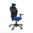 Jorquera traslack malla negra similpiel azul brazos 3D base nailon cabecero 2D ruedas 65mm nailon