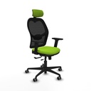 Jorquera traslack malla negra similpiel pistacho brazos 2D base nailon cabecero 2D ruedas 65mm engomada