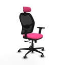 Jorquera traslack malla negra similpiel rosa brazos 2D base nailon cabecero 2D ruedas 65mm engomada