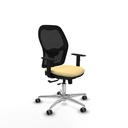 Jorquera traslack malla negra similpiel crema brazos 1D base aluminio  ruedas 65mm engomada
