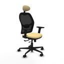 Jorquera traslack malla negra similpiel crema brazos 2D base nailon cabecero fijo ruedas 65mm nailon