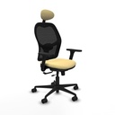 Jorquera traslack malla negra similpiel crema brazos 3D base nailon cabecero fijo ruedas 65mm nailon