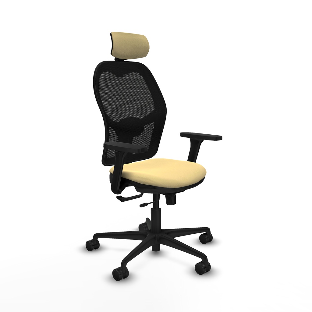 Jorquera traslack malla negra similpiel crema brazos 3D base nailon cabecero 2D ruedas 65mm nailon