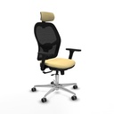 Jorquera traslack malla negra similpiel crema brazos 3D base aluminio cabecero 2D ruedas 65mm engomada