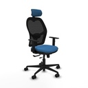 Jorquera traslack malla negra similpiel azul claro brazos 1D base nailon cabecero 2D ruedas 65mm nailon