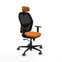 Jorquera traslack malla negra similpiel naranja brazos 1D base nailon cabecero 2D ruedas 65mm engomada