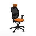 Jorquera traslack malla negra similpiel naranja brazos 1D base nailon cabecero 2D ruedas 65mm nailon
