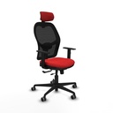 Jorquera traslack malla negra similpiel rojo brazos 1D base nailon cabecero 2D ruedas 65mm engomada