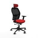 Jorquera traslack malla negra similpiel rojo brazos 2D base nailon cabecero 2D ruedas 65mm engomada