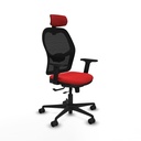 Jorquera traslack malla negra similpiel rojo brazos 2D base nailon cabecero 2D ruedas 65mm nailon