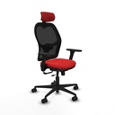 Jorquera traslack malla negra similpiel rojo brazos 3D base nailon cabecero 2D ruedas 65mm nailon