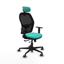 Jorquera traslack malla negra similpiel turquesa brazos 1D base nailon cabecero 2D ruedas 65mm engomada