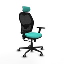 Jorquera traslack malla negra similpiel turquesa brazos 3D base nailon cabecero 2D ruedas 65mm engomada