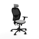 Jorquera traslack malla negra similpiel gris claro brazos 3D base nailon cabecero 2D ruedas 65mm nailon