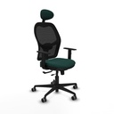 Jorquera traslack malla negra similpiel verde botella brazos 1D base nailon cabecero fijo ruedas 65mm engomada