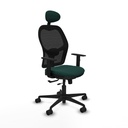 Jorquera traslack malla negra similpiel verde botella brazos 1D base nailon cabecero fijo ruedas 65mm nailon