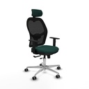 Jorquera traslack malla negra similpiel verde botella brazos 1D base aluminio cabecero 2D ruedas 65mm engomada