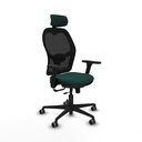 Jorquera traslack malla negra similpiel verde botella brazos 3D base nailon cabecero 2D ruedas 65mm engomada