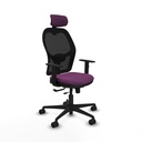 Jorquera traslack malla negra similpiel morado brazos 1D base nailon cabecero 2D ruedas 65mm nailon