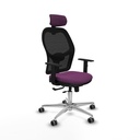 Jorquera traslack malla negra similpiel morado brazos 1D base aluminio cabecero 2D ruedas 65mm engomada