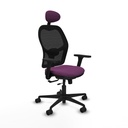 Jorquera traslack malla negra similpiel morado brazos 3D base nailon cabecero fijo ruedas 65mm nailon