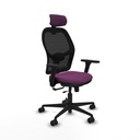 Jorquera traslack malla negra similpiel morado brazos 3D base nailon cabecero 2D ruedas 65mm nailon
