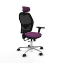 Jorquera traslack malla negra similpiel morado brazos 3D base aluminio cabecero 2D ruedas 65mm nailon