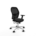 Jorquera traslack malla negra similpiel negro brazos 2D base aluminio  ruedas 65mm nailon