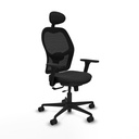 Jorquera traslack malla negra similpiel negro brazos 3D base nailon cabecero fijo ruedas 65mm nailon