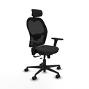 Jorquera traslack malla negra similpiel negro brazos 3D base nailon cabecero 2D ruedas 65mm nailon