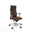 Albacete dirección sincro bali marrón oscuro brazos 1D blancos base aluminio ruedas 65 engomadas