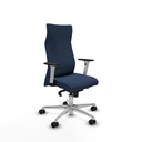 Albacete dirección sincro similpiel azul marino brazos 1D blancos base aluminio ruedas 65 nailon