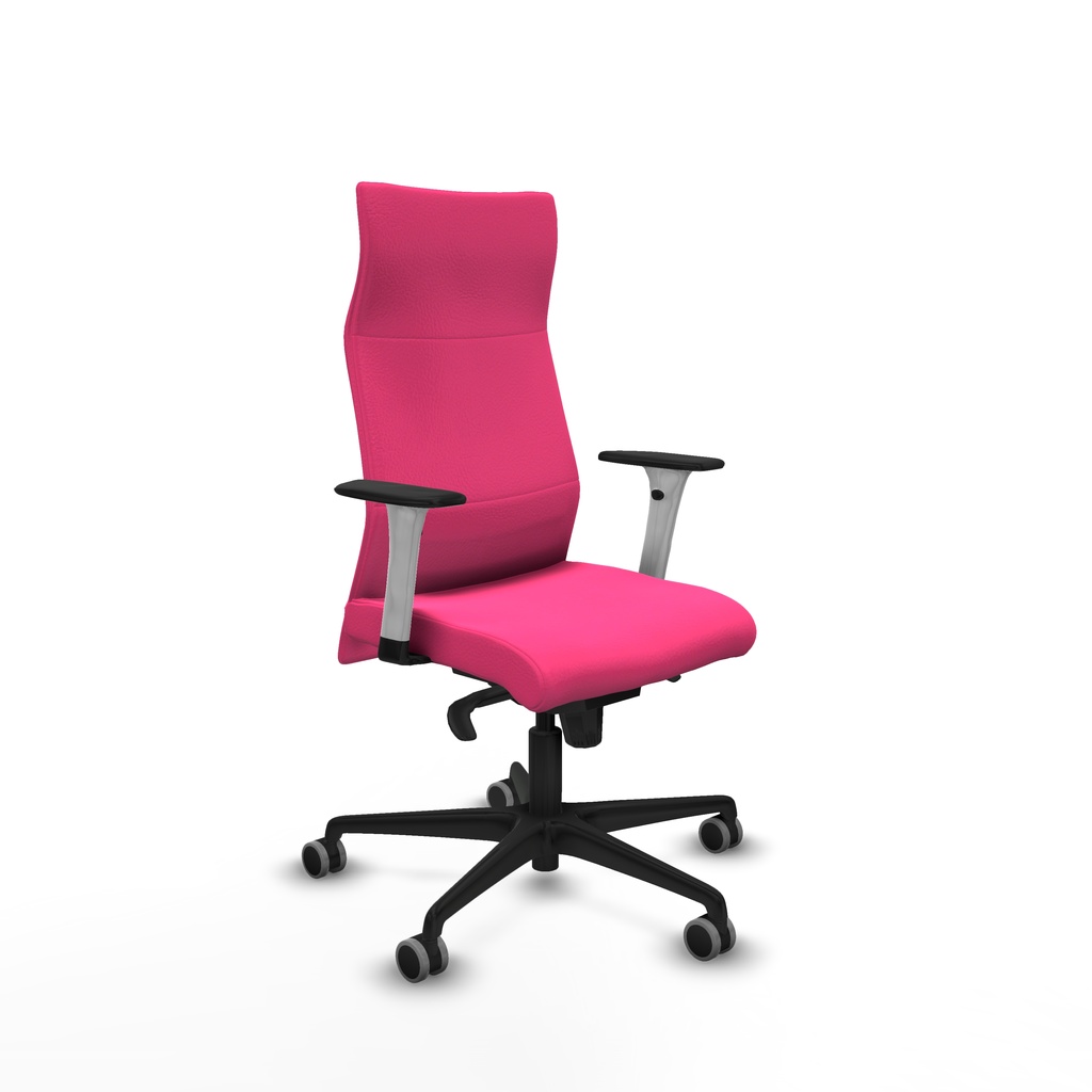 Albacete dirección sincro similpiel rosa brazos 1D blancos base nailon ruedas 65 engomadas