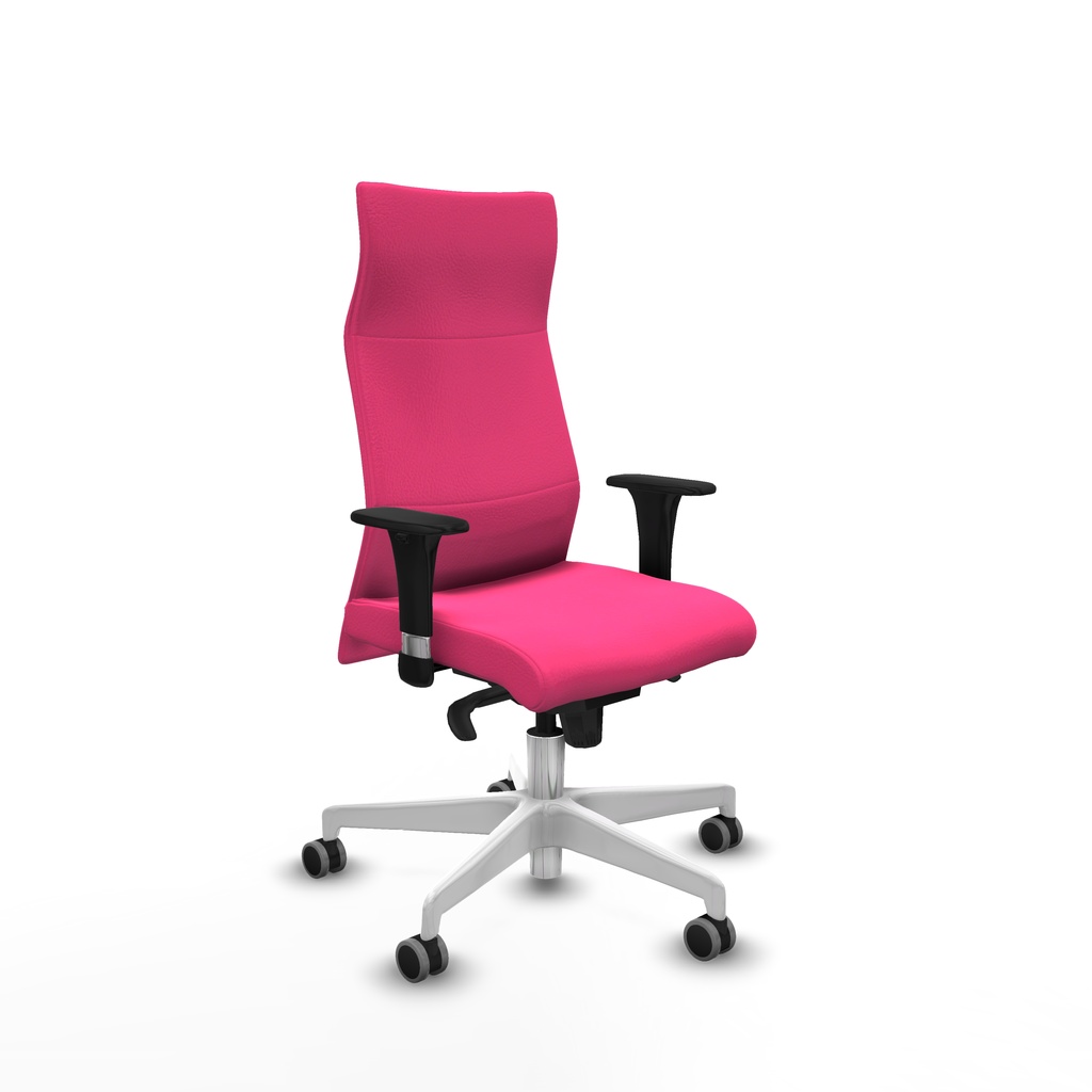 Albacete dirección sincro similpiel rosa brazos 1D cromados base blanca ruedas 65 engomadas