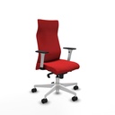 Albacete dirección sincro similpiel rojo brazos 1D blancos base blanca ruedas 65 nailon