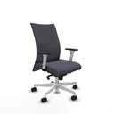 Albacete confidente sincro bali gris oscuro brazos 1D blancos base blanca ruedas 65 mm nailon