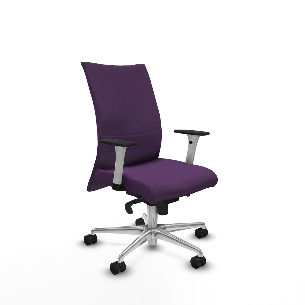 Albacete confidente sincro bali morado brazos 1D blancos base aluminio ruedas 65 mm nailon