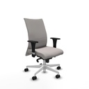 Albacete confidente sincro similpiel blanco brazos 1D base blanca ruedas 65 mm nailon