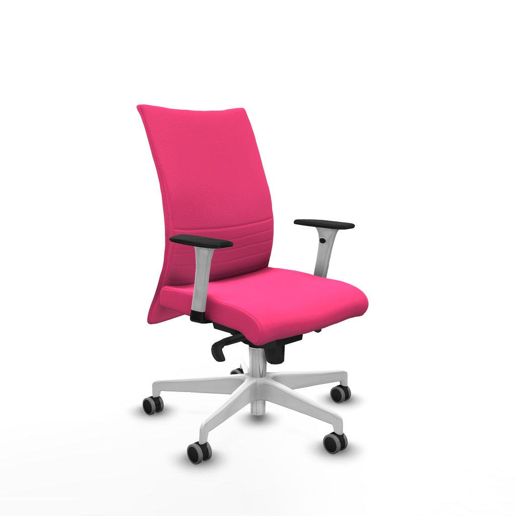 Albacete confidente sincro similpiel rosa brazos 1D blancos base blanca ruedas 65mm engomadas