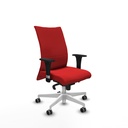 Albacete confidente sincro similpiel rojo brazos 1D base blanca ruedas 65mm engomadas