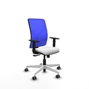 Motilla sincro malla azul bali blanco brazos 1D base blanca  ruedas 65mm engomadas